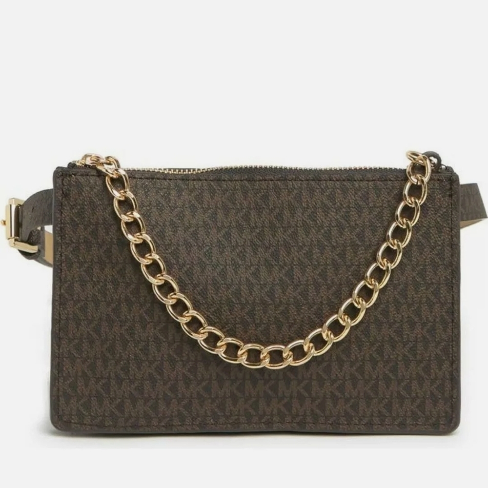 Michael Kors Brown Crossbody Bag with Gold Chain
